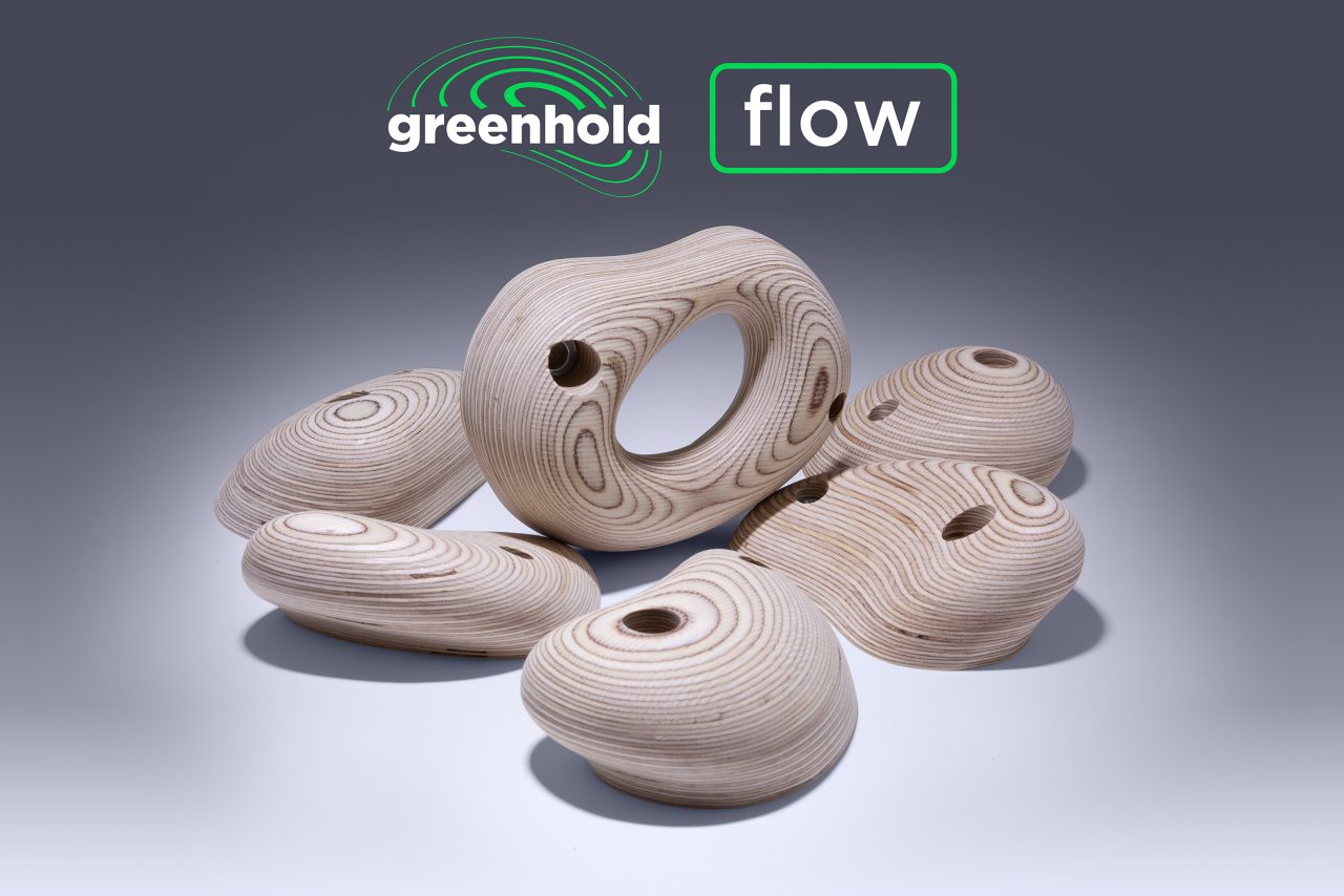 selection of bolt on wood grips for home climbing gyms suitable for warming up and beginners