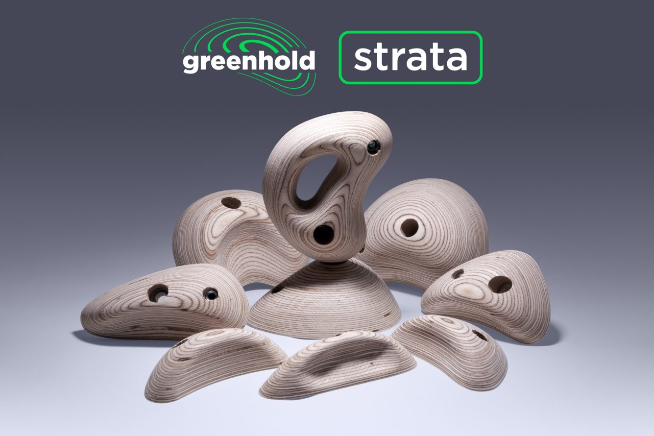 selection of bolt on plywood grips suitable for advanced climbers