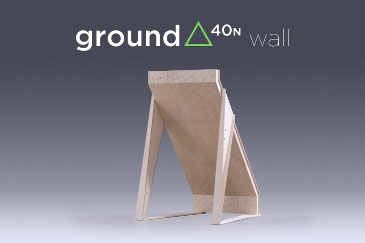 40 board 4ft wide free standing climbing wall for use at home shown in studio