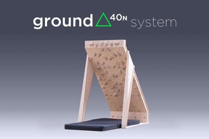 complete self assembly kit for home climbing with 40 degree 4ft wide wall, holds and mat